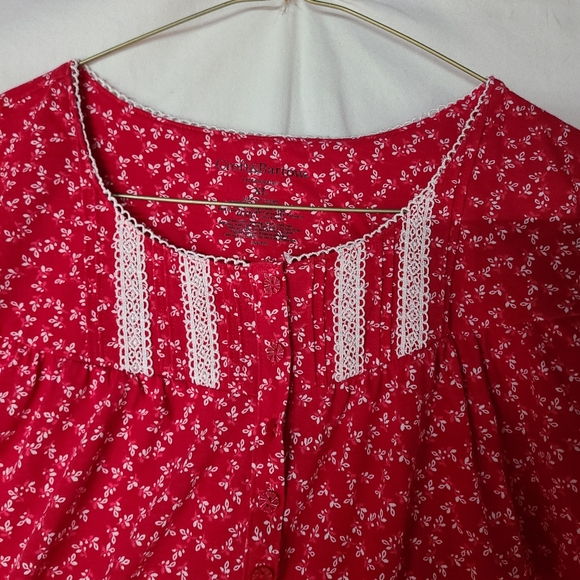 Croft & Barrow Intimates XL Long Sleeve Red/White Night Gown - Picture 5 of 5